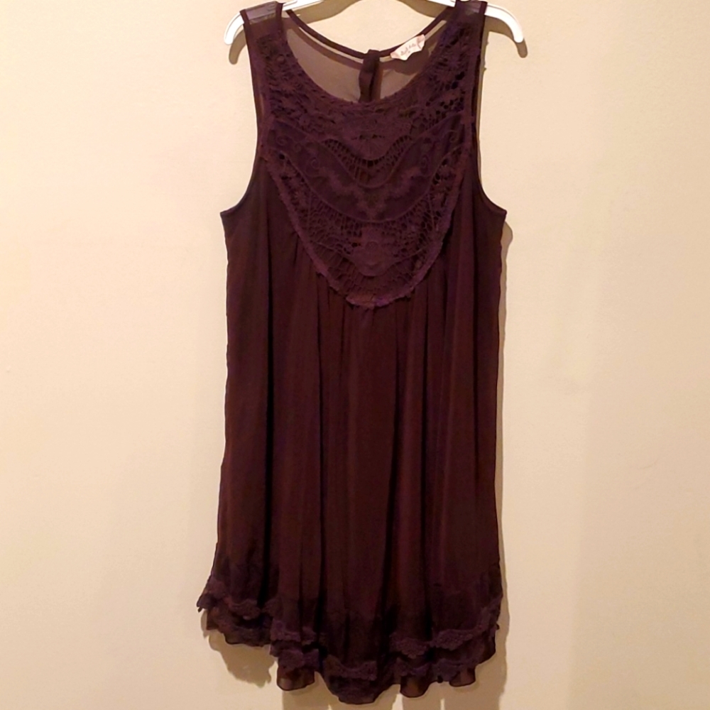 ❤ALTAR'D STATE DOUBLE LAYER LACE TANK DRESS, M